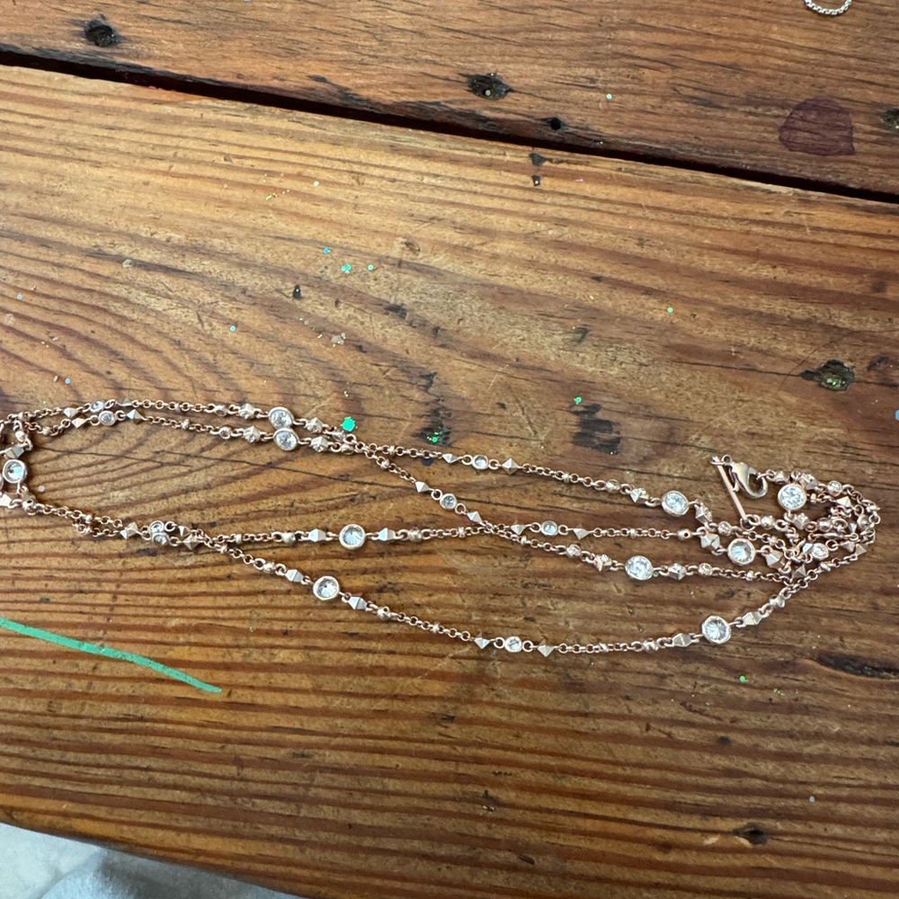 Kendra Scott Rose Gold Necklace with Crystal Details
